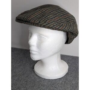 Vintage Shandon Headwear Newsboy Hat Cap EXL Donegal Tweed IRELAND WOOL - 7 5/8